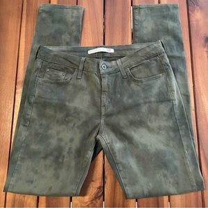 !iT stiletto soft denim high-waist skinny jeans, green, sz 27